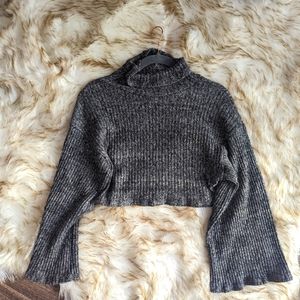 Gray Crop Sweater - XS